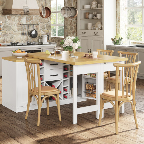 HOMAIRE Extendable White Sideboard & Dining Table 2