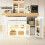 HOMAIRE Extendable Kitchen Island Table White 3