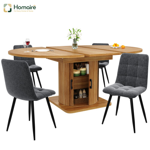 HOMAIRE Extendable Brown Dining Table 118-158cm