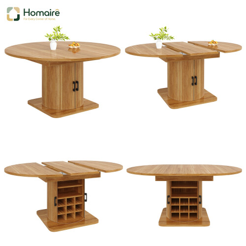 HOMAIRE Extendable Dining Table Dark Brown MDF