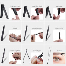 Maniküre- und Pediküre-Set, 18-teiliges professionelles Nagelknipser-Set, Edelstahl, Maniküre- und Pediküre-Set mit Reise- un
