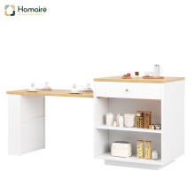 HOMAIRE Extendable White Bar Table with Storage