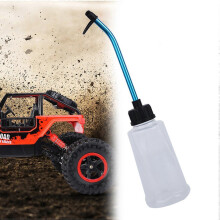 Vulfles voor stikstofbrandstof met rietje van aluminiumlegering, geschikt voor RC-modelauto's, 250 ml, wit