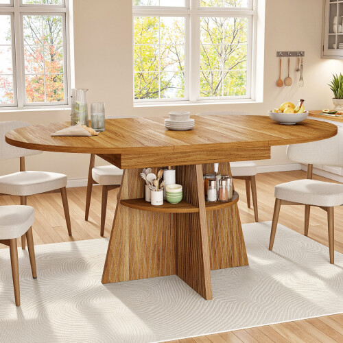 HOMAIRE Extendable Dark Brown Dining Table 2