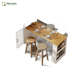 HOMAIRE Extendable White Kitchen Island Table
