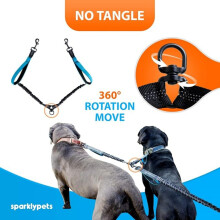 Laisse mains libres pour 2 chiens de grande et moyenne taille – laisse anti-traction avec coutures réfléchissantes – access
