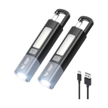 Ultrajasne, wodoodporne latarki LED z akumulatorem USB, oświetleniem bocznym, 3 trybami oświetlenia i zoomem 2 w 1. Mocne mi