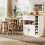HOMAIRE Extendable White Kitchen Island Table 5