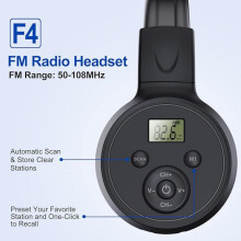 Oplaadbare en draagbare FM-radiohoofdtelefoon met optimale ontvangst, FM-headset voor vergaderingen, dagelijkse werkzaamheden