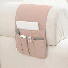 Sofa Armrest Organizer Remote Control Holder with Pockets Multiple Compartments Easy to Install Arm Chair Caddy Storage Bag,
