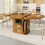 HOMAIRE Extendable Dining Table with Storage Brown 6