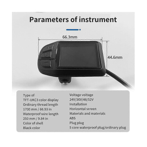 Συμβατό με οθόνη LCD TFT UKC3, ένδειξη ταχύτητας μπαταρίας, συμβατό με ηλεκτ 2