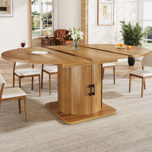 HOMAIRE Extendable Brown Dining Table 118-158cm 1
