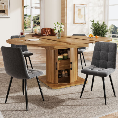 HOMAIRE Extendable Brown Dining Table 118-158cm 2