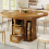 HOMAIRE Extendable Dining Table with Storage Brown 4