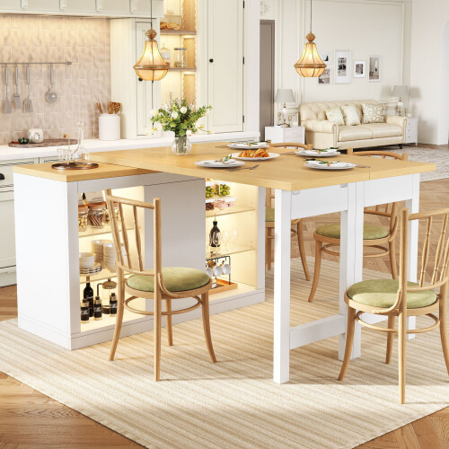 HOMAIRE Extendable Sideboard with LED White 2