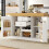 HOMAIRE Extendable Sideboard & Dining Table White 4
