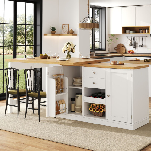 HOMAIRE Extendable Sideboard & Dining Table White 2