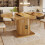 HOMAIRE Extendable Dining Table Dark Brown MDF 4