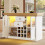 HOMAIRE Extendable White Sideboard with LED 2