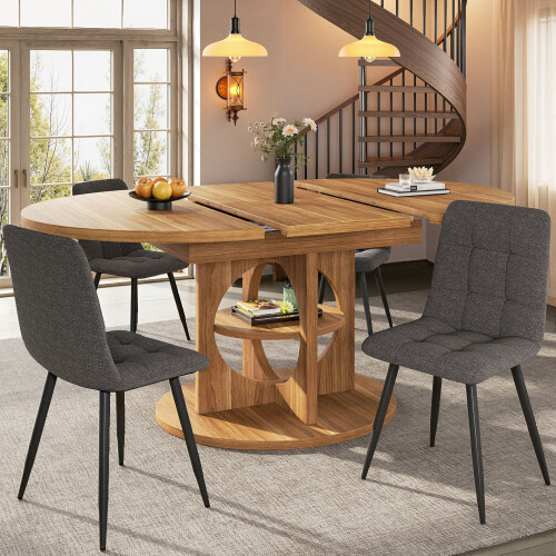 HOMAIRE Extendable Dining Table Dark Brown 2