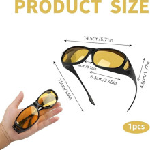 Gafas de visión nocturna, gafas para conducir de noche sobre gafas de ordenador, gafas de conducción nocturna HD con tinte am