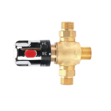 Thermostatische mengkraan, douchekraan met 1/2" G-aansluiting, watertemperatuurregelkraan, gradenschaal, massief messing