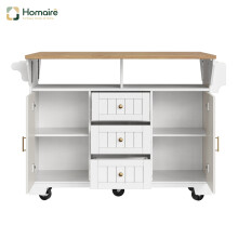 HOMAIRE Extendable White Kitchen Island Trolley