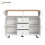 HOMAIRE Extendable White Kitchen Island Trolley 1