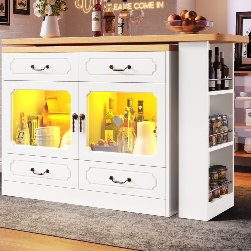 HOMAIRE 360 Rotating White Kitchen Island Table 2
