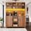 HOMAIRE Walnut Tall Cabinet with LED Lighting 4