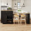 HOMAIRE Extendable Black Kitchen Island Table 6