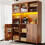 HOMAIRE Walnut Tall Cabinet with LED Lighting 3