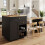 HOMAIRE Extendable Black Kitchen Island Table 4