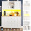 HOMAIRE White Pantry Cabinet with LED Lights 4