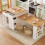 HOMAIRE Extendable White Bar Table with Storage 4