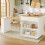 HOMAIRE Extendable White Bar Table with Storage 5