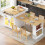 HOMAIRE Extendable Kitchen Island White LED 6