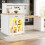 HOMAIRE Extendable Kitchen Island White LED 5