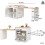 HOMAIRE Extendable Kitchen Island White LED 2