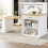 HOMAIRE Extendable Kitchen Island White LED 3