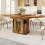 HOMAIRE Extendable Brown Dining Table 118-158cm 6