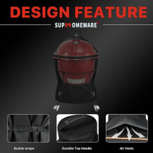 Funda impermeable y resistente para barbacoa, color negro - Compatible con Kamado Joe Classic I, II y III (85 x 123 cm)