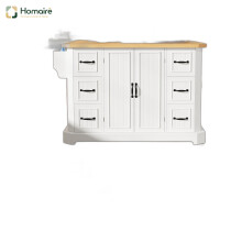 HOMAIRE Mobile Kitchen Island Cart White