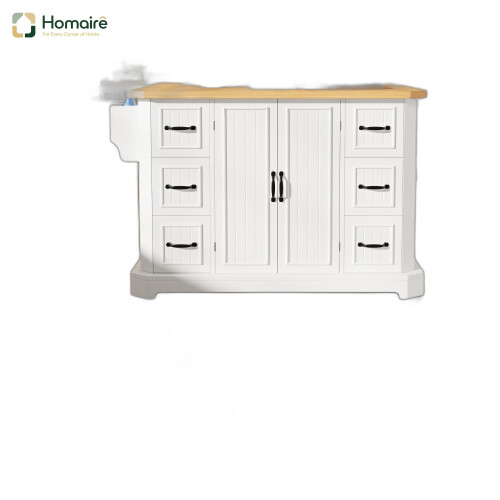 HOMAIRE Mobile Kitchen Island Cart White