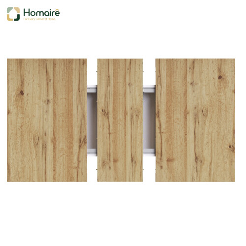 HOMAIRE Extendable White Dining Table 110-140cm