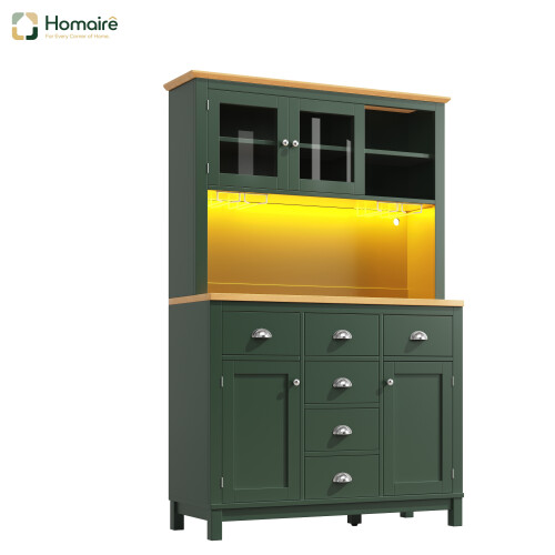 HOMAIRE Green Sideboard Cabinet with LED Light