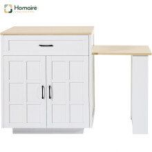 HOMAIRE Extendable White Bar Table with Storage
