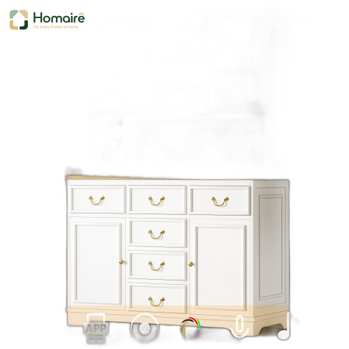 HOMAIRE Tall White Kitchen Cabinet with USB