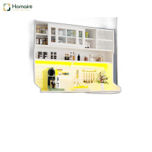 HOMAIRE White Highboard with LED & Wine Rack